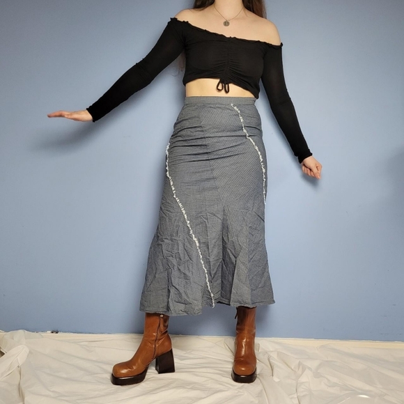 Vintage blue boho maxi skirt - Picture 5 of 8
